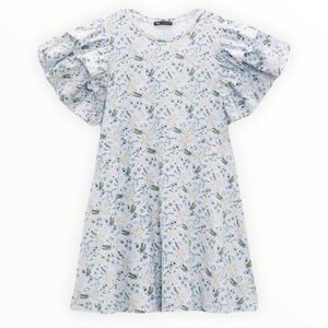 Zara Ruffled Print Dress NWT